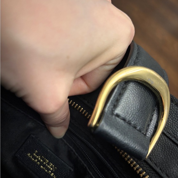 Ralph Lauren Black Leather Quilted Crossbody Bag - Picture 8 of 9